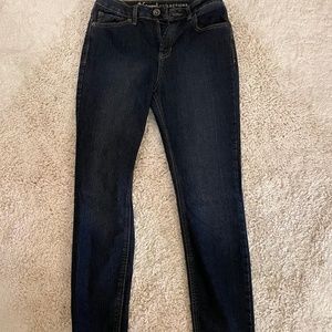 Dark wash skinny jeans